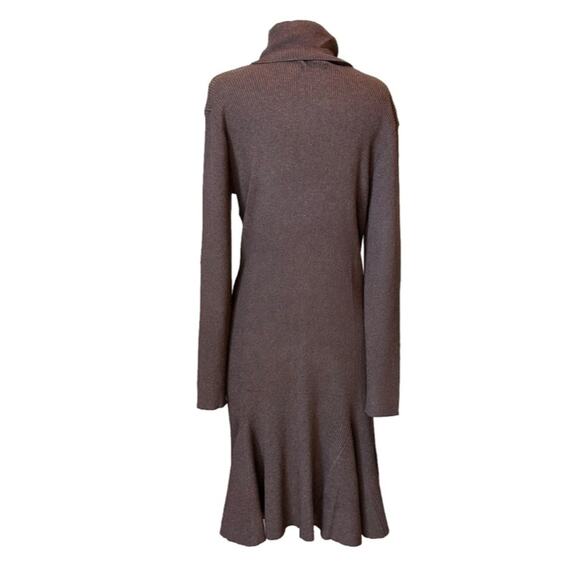 Julia Jordan Fit and Flare Long Sleeve Rib Knit Sweater Dress Brown Sz XL Midi - Picture 3 of 13